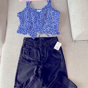 Frank and Oak Jeans plus Top NWT